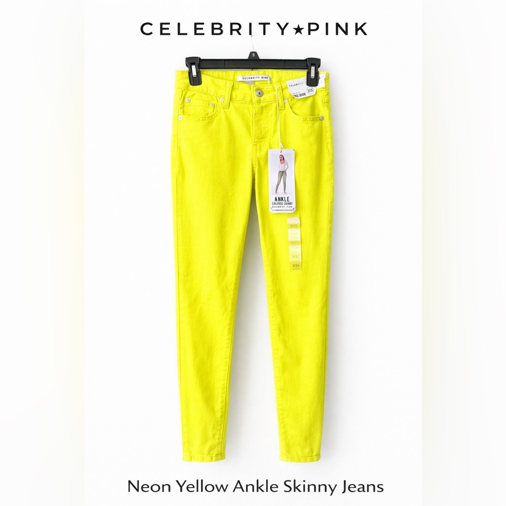 "Celebrity Pink" Neon Yellow Ankle Jeans NWT